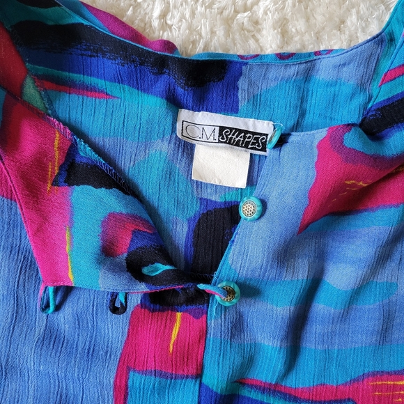 CM Shapes Retro plus size Blouse with shoulder pads size size 2x/3x - Picture 13 of 14